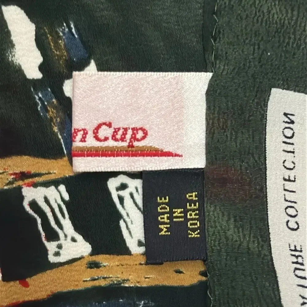 Vintage Silk Scarf Richard Wallich NASCAR Winston Cup Green Multicolor